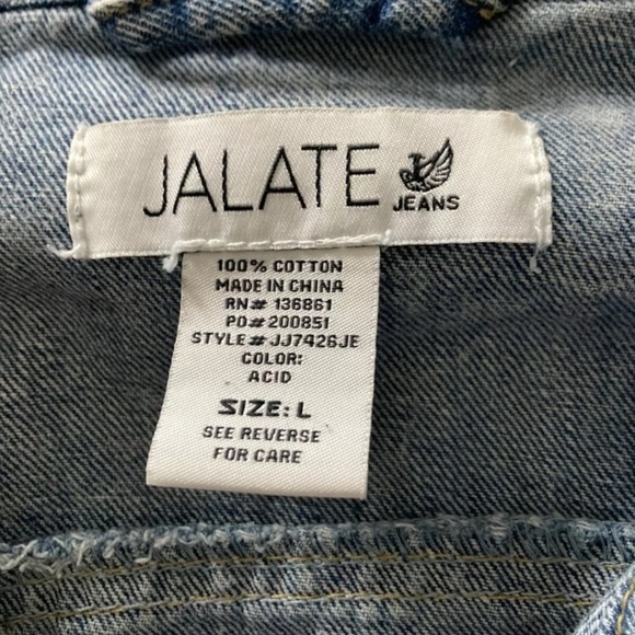 Vintage Y2K Jalate Jeans Acid Wash Denim Jean Button Jacket Size Large - Picture 10 of 13